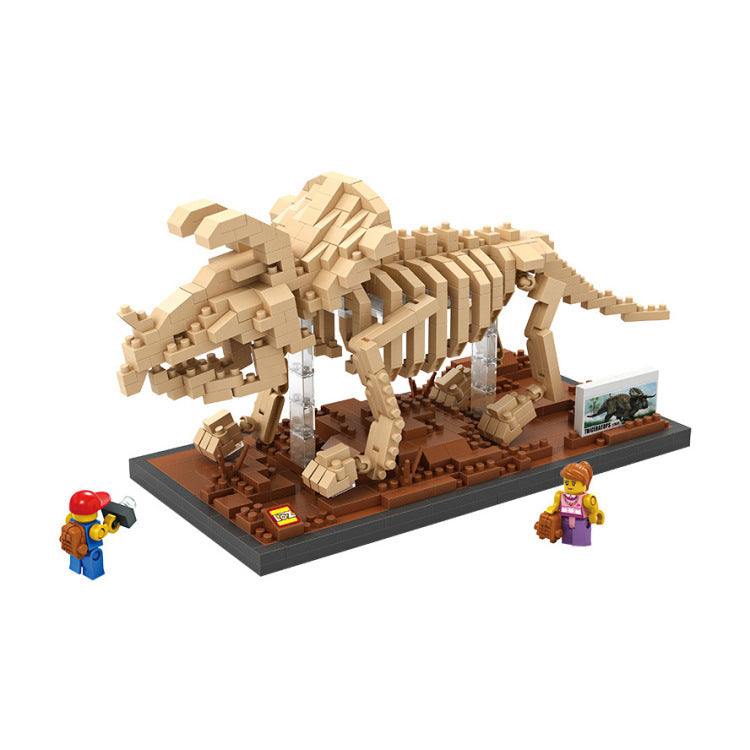 LOZ Diamond Blocks T Rex Dinosaur Fossil Skull Animal Model Set Toys