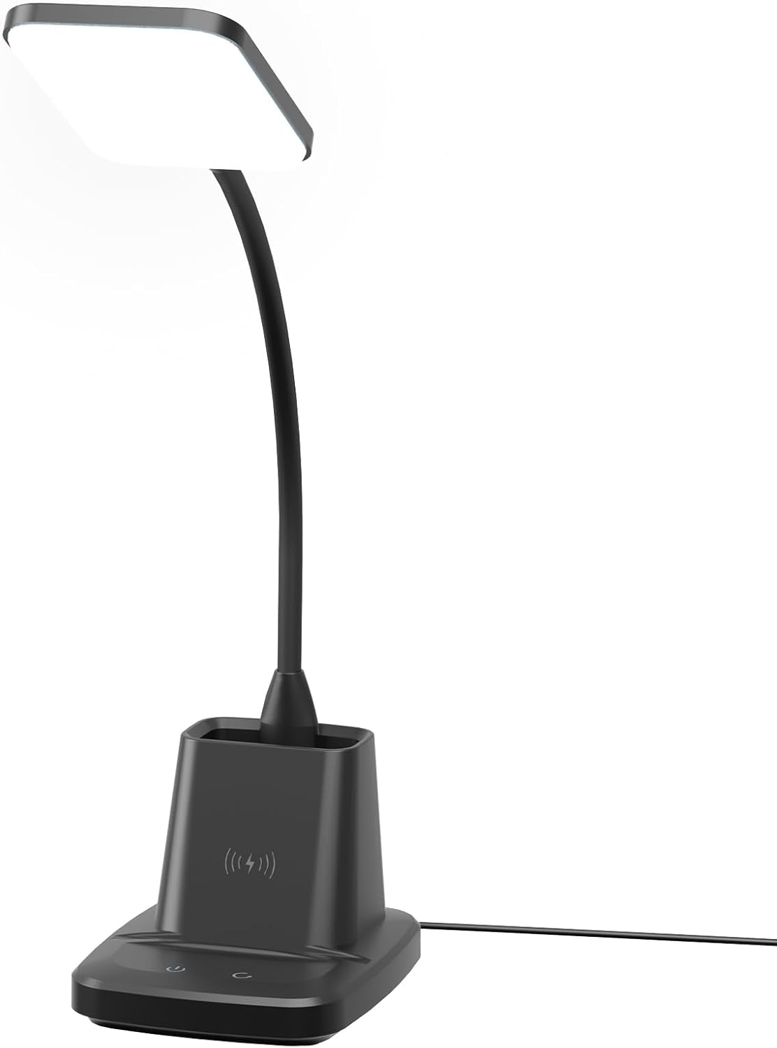 LED Desk Lamp With Wireless Charger Black For Home Office