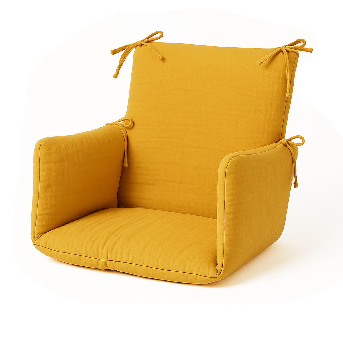 Cushion High Chair in Organic Cotton - Honey
